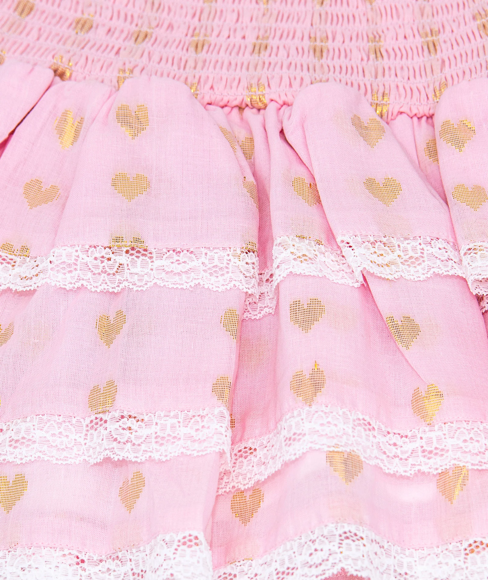Theme Girls Gemma Pastel Pink Lace Hearts Ruffle Mini Skirt - Image 6