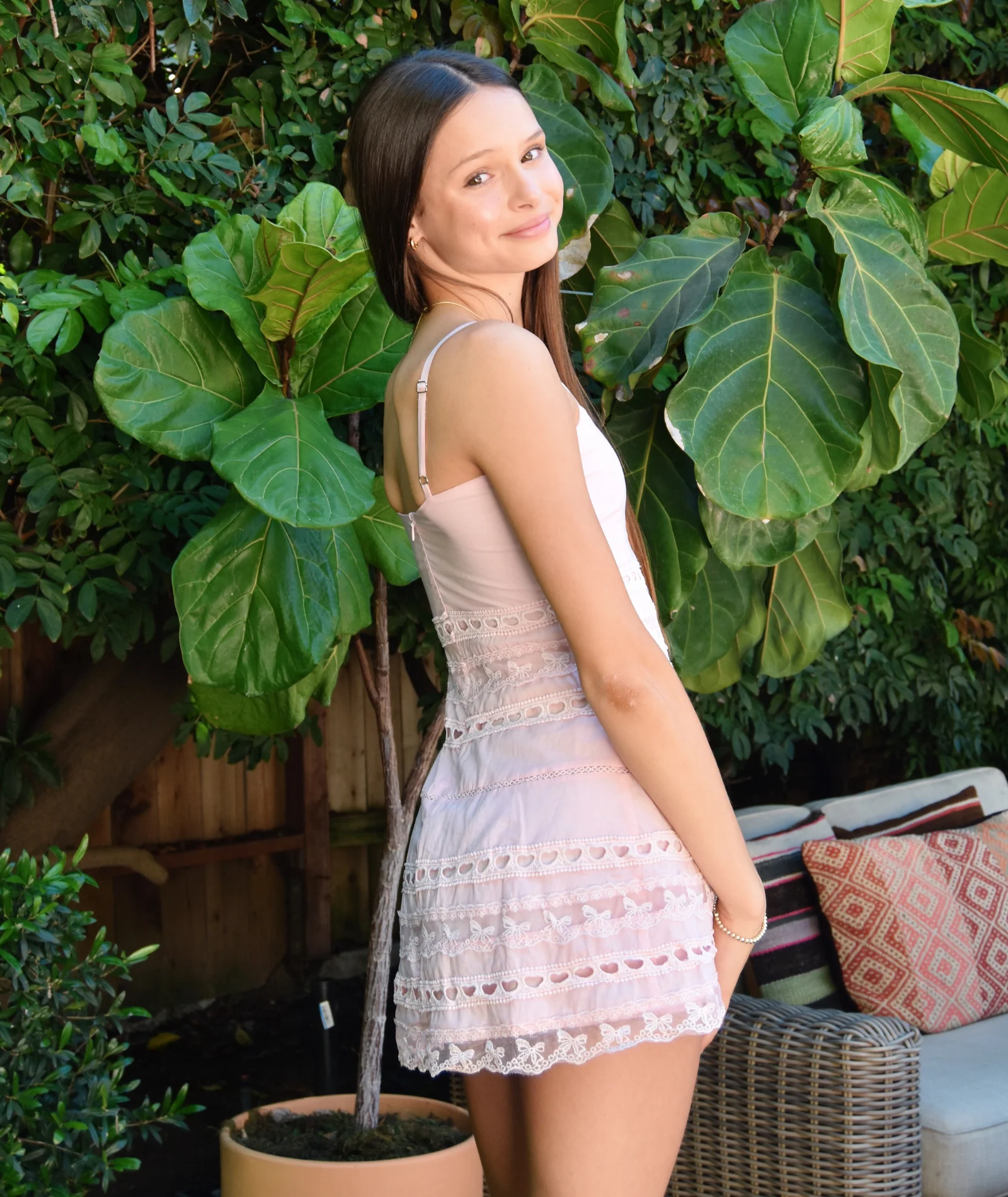 Theme Girls Isabella Pink Heart Bow Lace Dress - Image 4