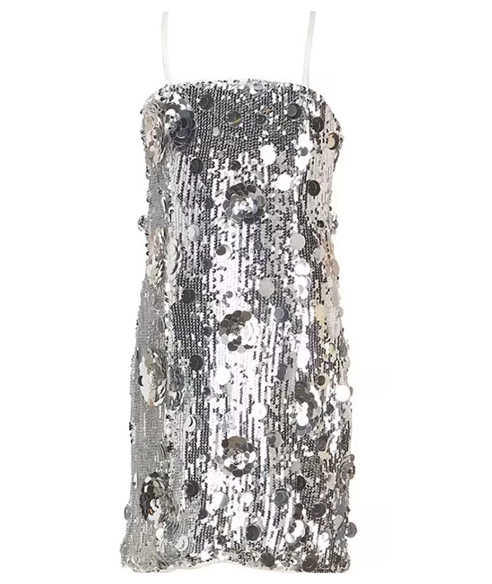 Theme Girls Lena Silver Flower Sequin Dress - Image 4