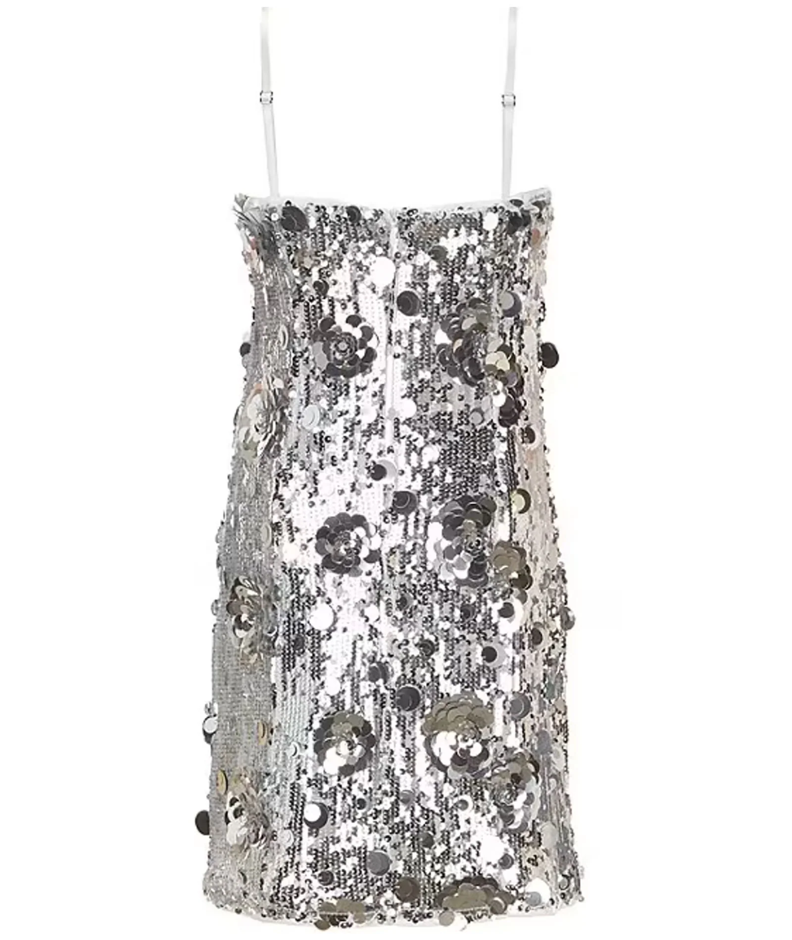 Theme Girls Lena Silver Flower Sequin Dress - Image 5