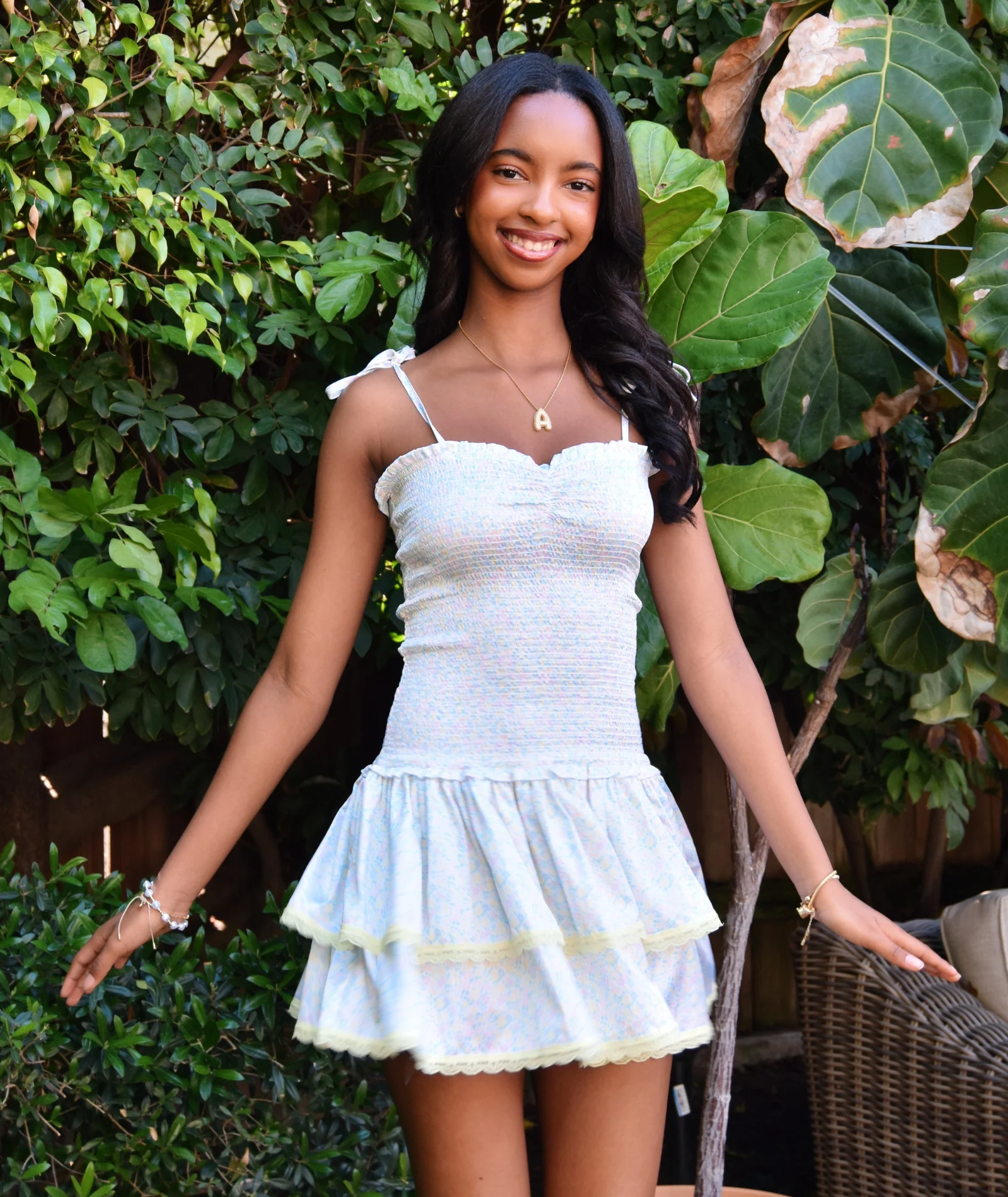 Theme Girls Lola Garden Rose Yellow Satin Ruffle Dress - Image 3