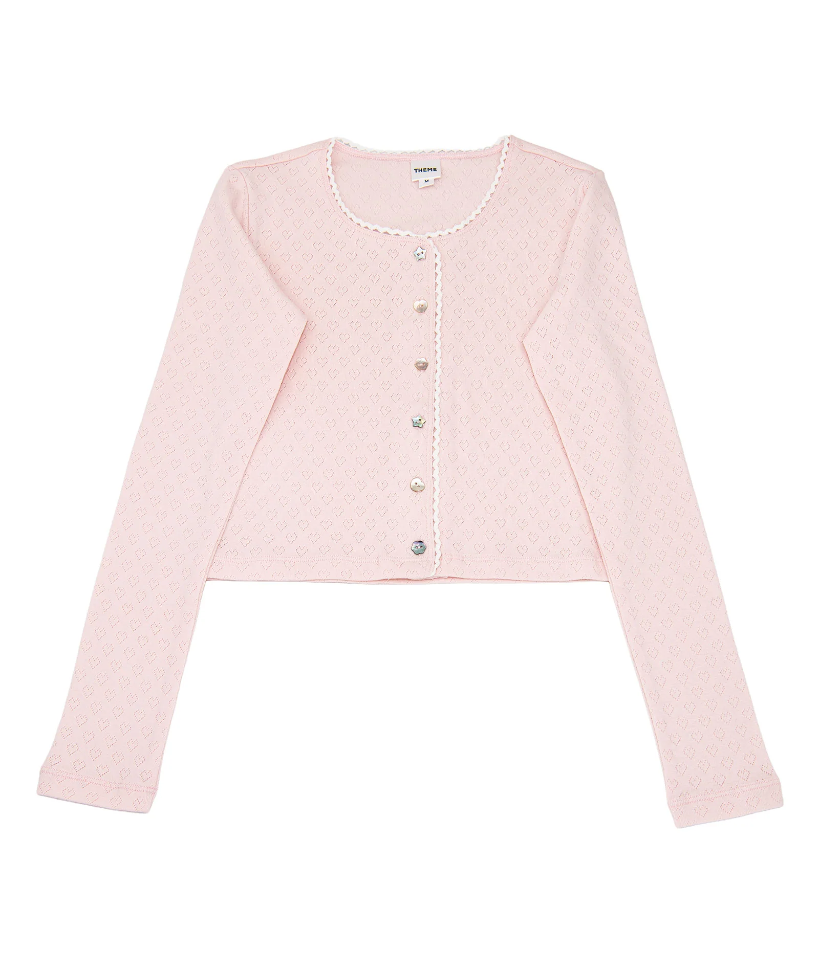 Theme Girls Marni Heart Pointelle Cardigan - Image 2