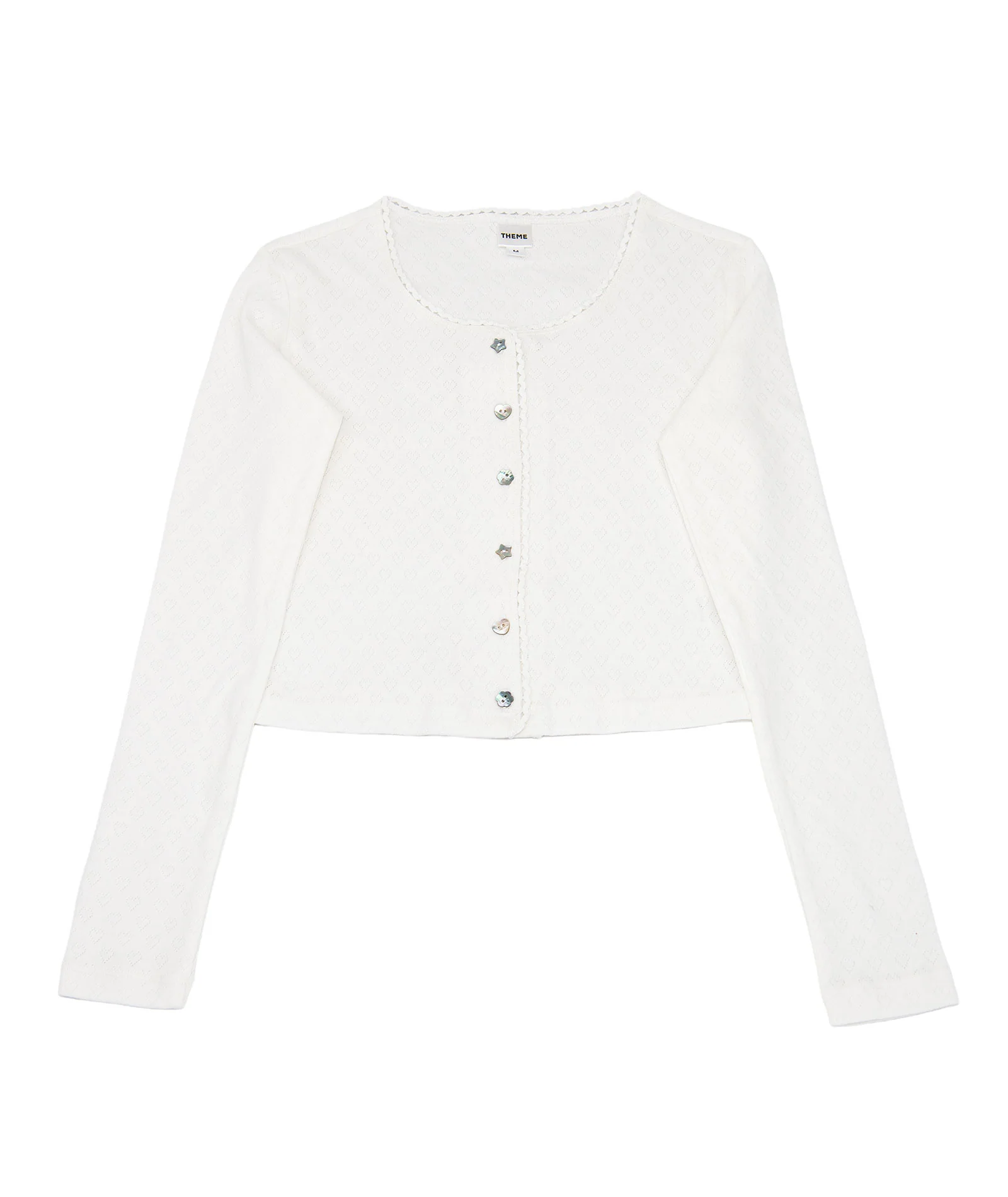 Theme Girls Marni Heart Pointelle Cardigan - Image 4