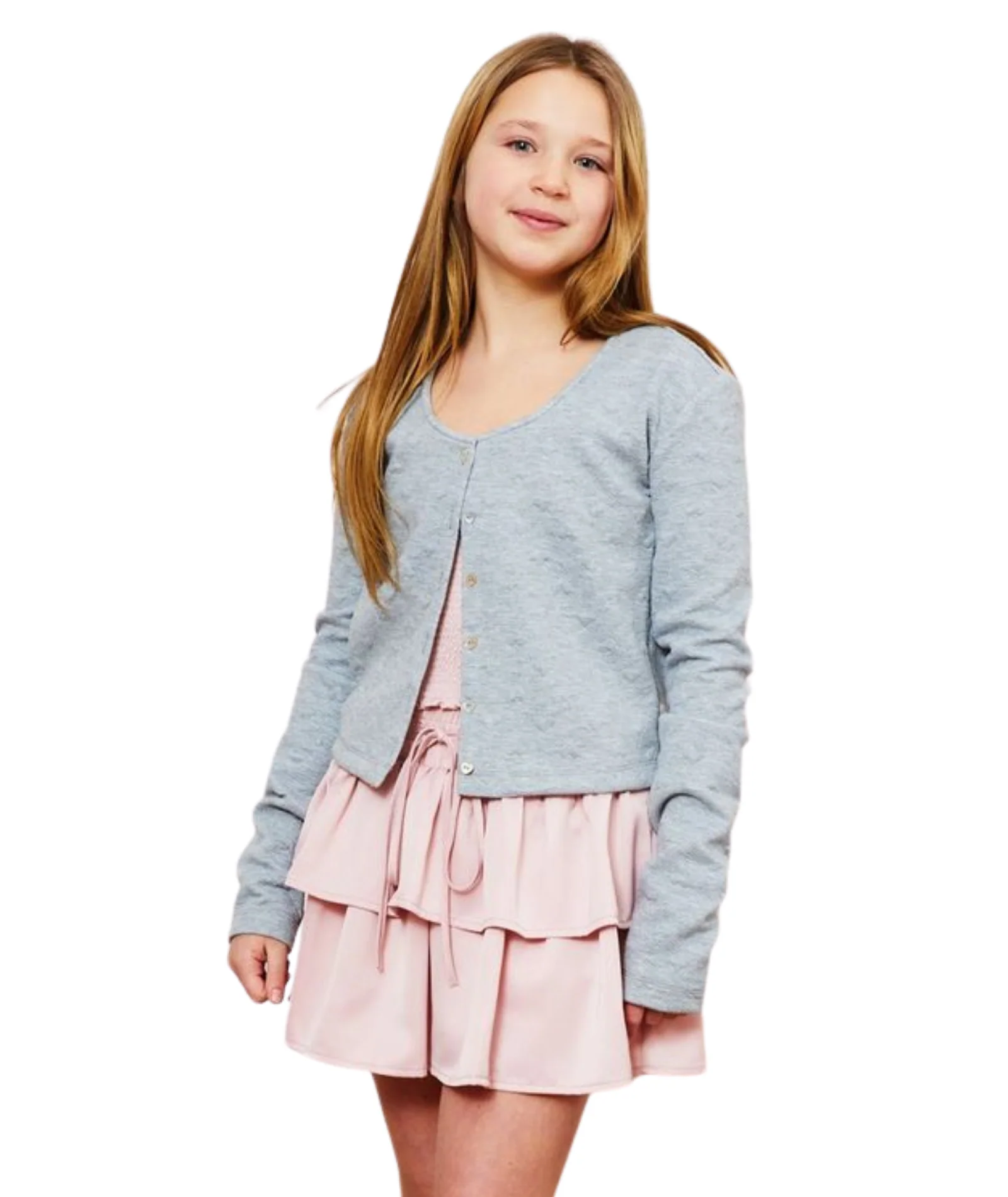 Theme Girls Tali Puff Heart Cardigan - Image 2