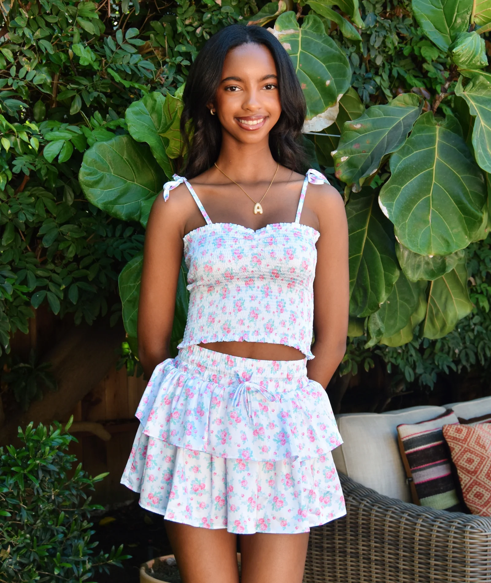 Theme Girls Willow Romantic Rose Satin Skort - Image 2