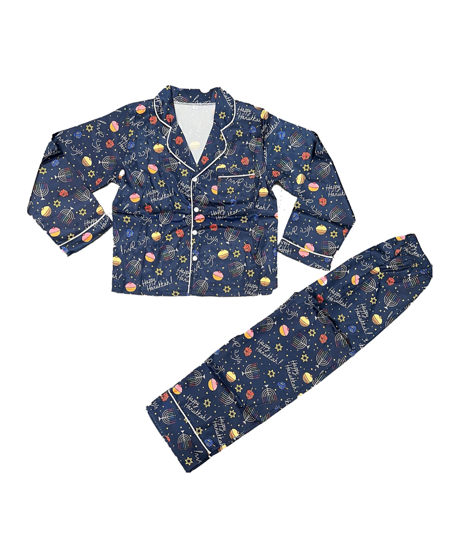 Tweenstyle Girls Silky Long Lounge Set Hannukah - Image 3