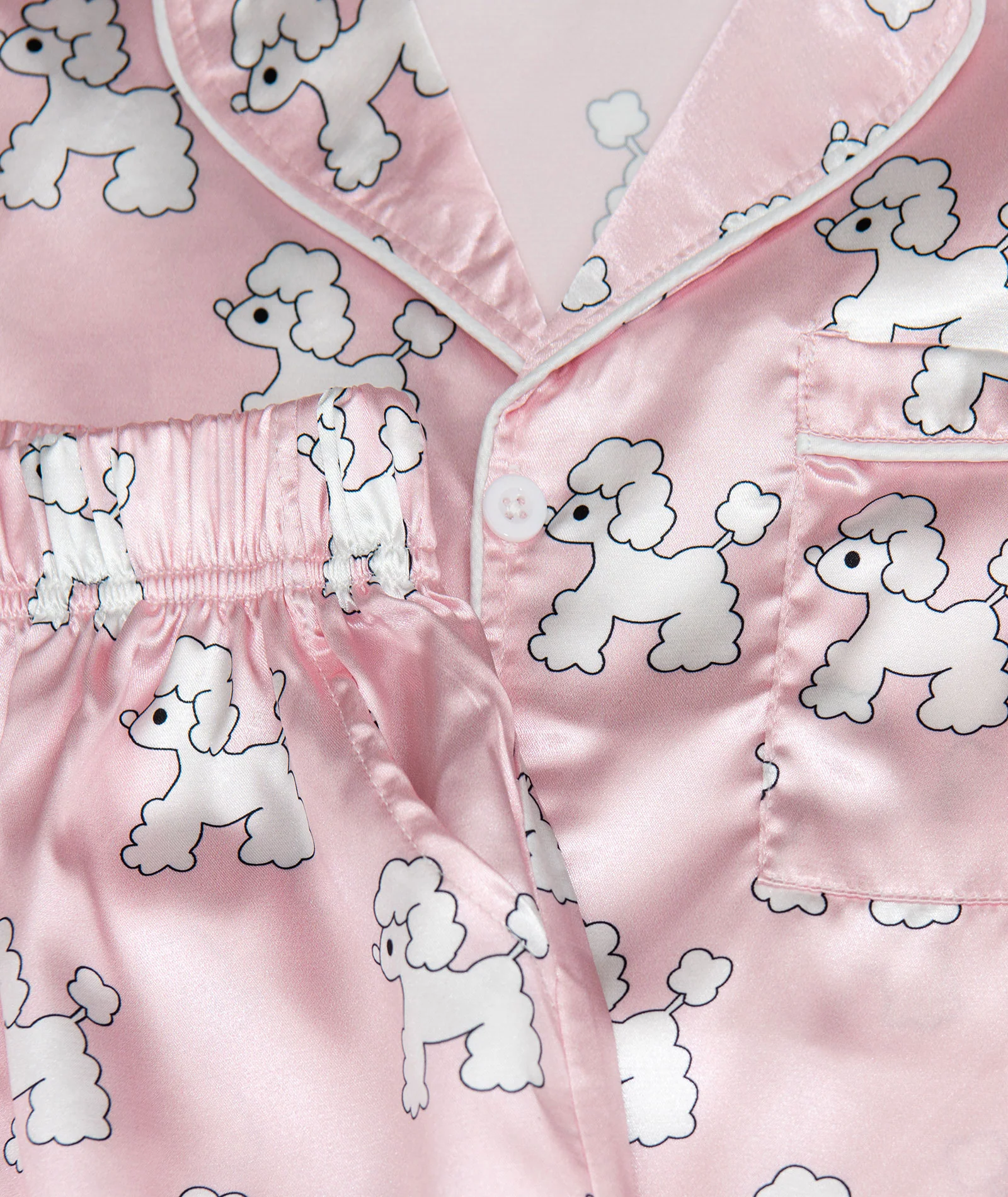 Tweenstyle Girls Silky Shorts Lounge Set Poodles - Image 4
