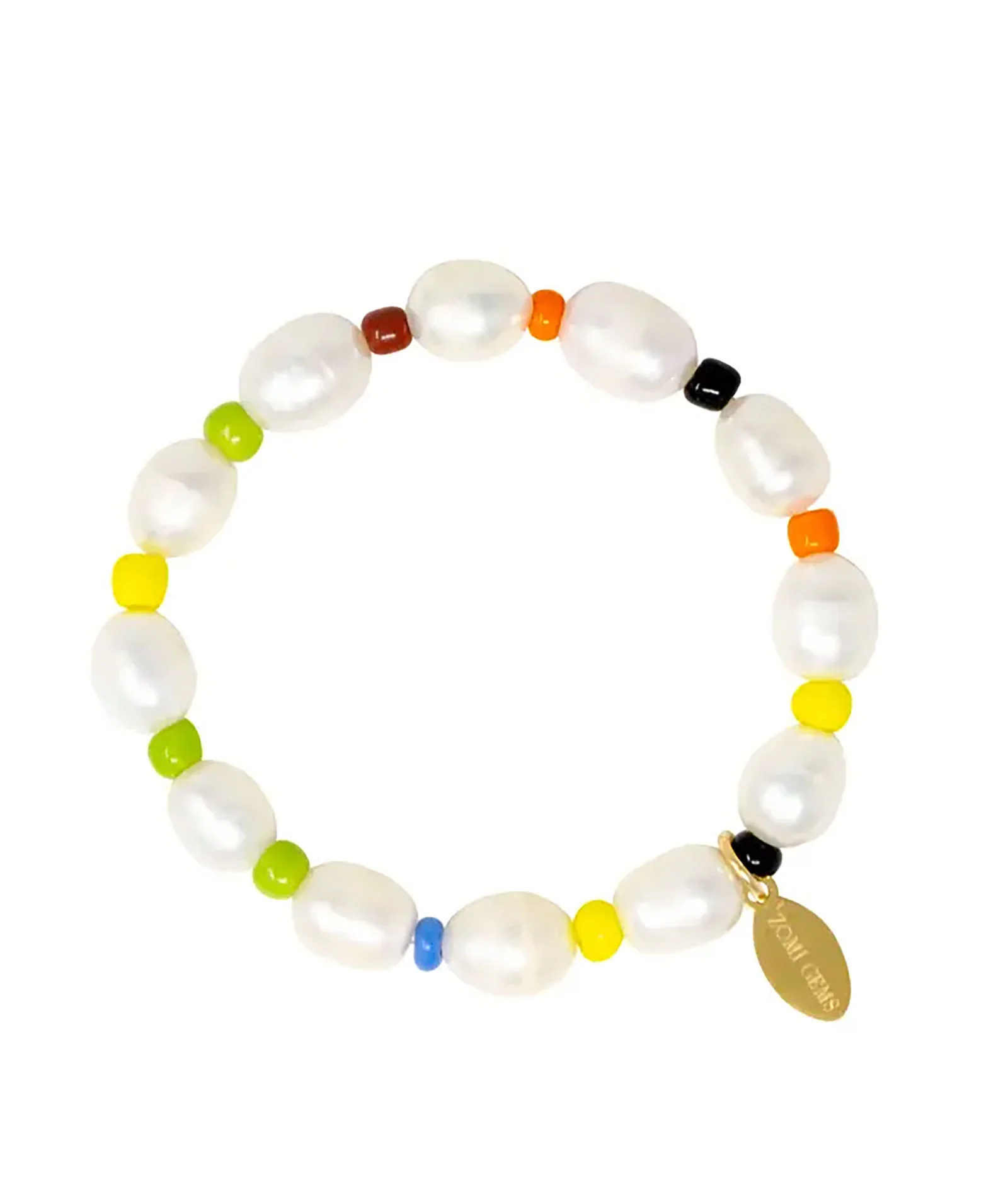 Zomi Pearl and Gold Stretch Bracelet - Image 4